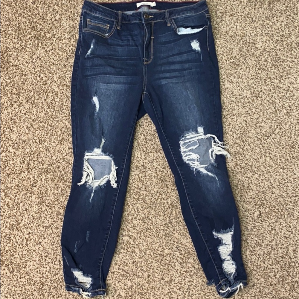 Ripped dark denim